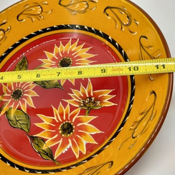 Pier 1 Imports Sunflower Large Serving Bowl Hand-Painted TerraCotta 11 5/8" - Picture 7 of 8